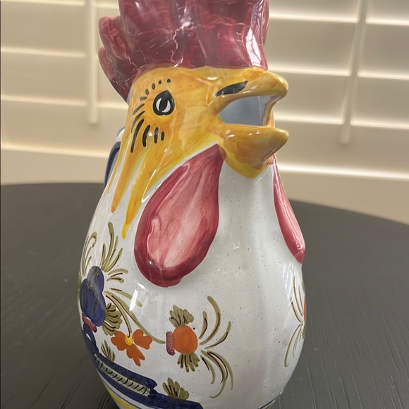 Vintage Signed Deruta Colorful Rooster Ceramic Hand Painted Pitcher from Italy - Picture 10 of 16